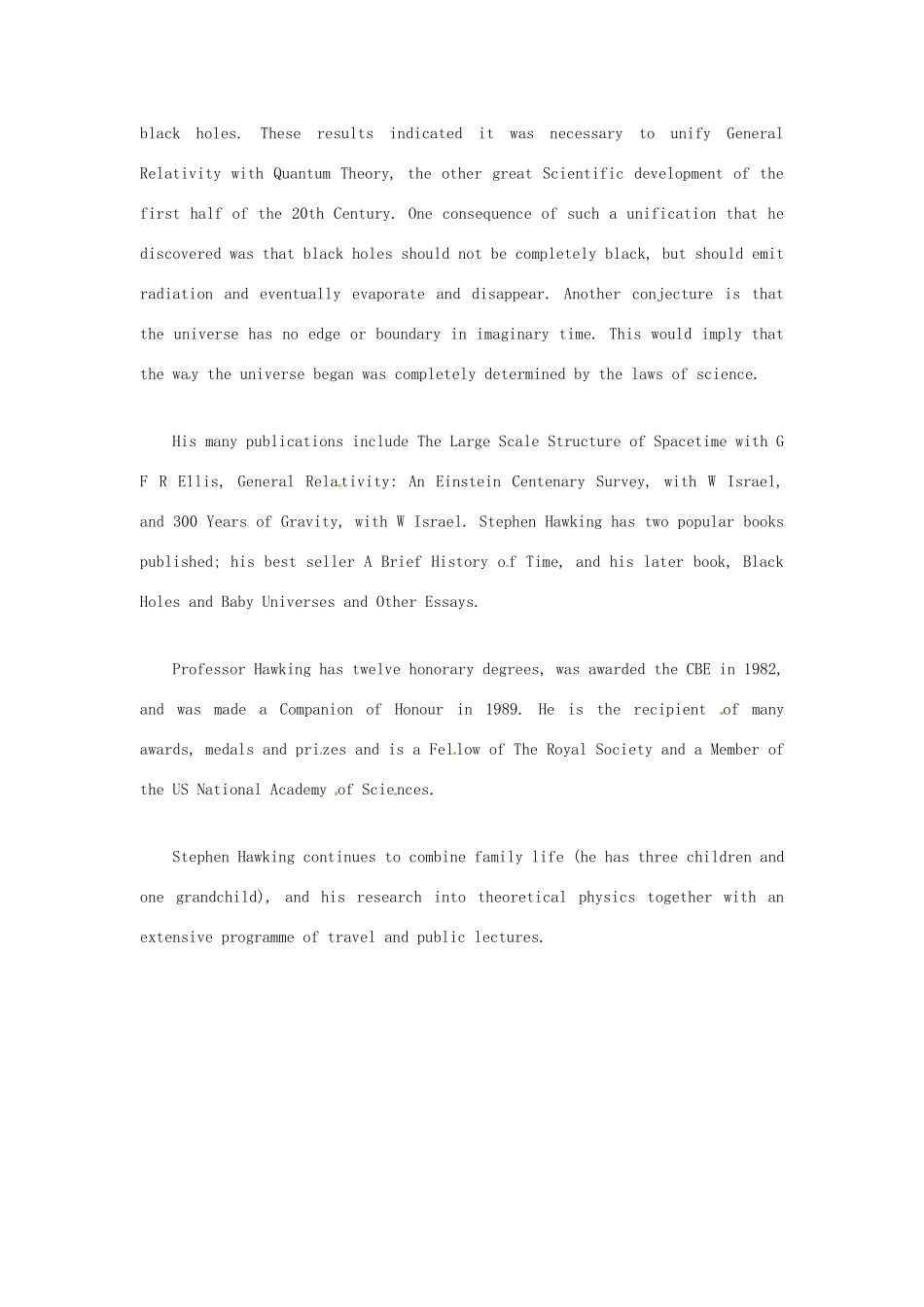 浙江省诸暨市草塔中学高中英语 Unit 1 About Stephen  A Brief History of Mine素材 新人教版必修5_第2页