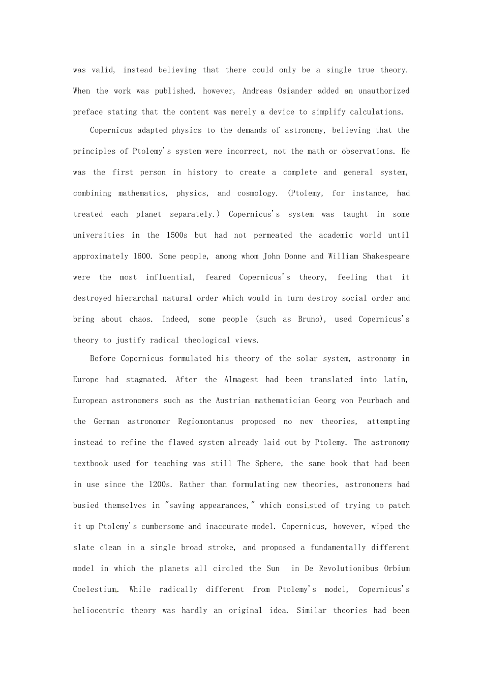 浙江省诸暨市草塔中学高中英语 Unit 1 Great Scientists Copernicus素材 新人教版必修5_第2页