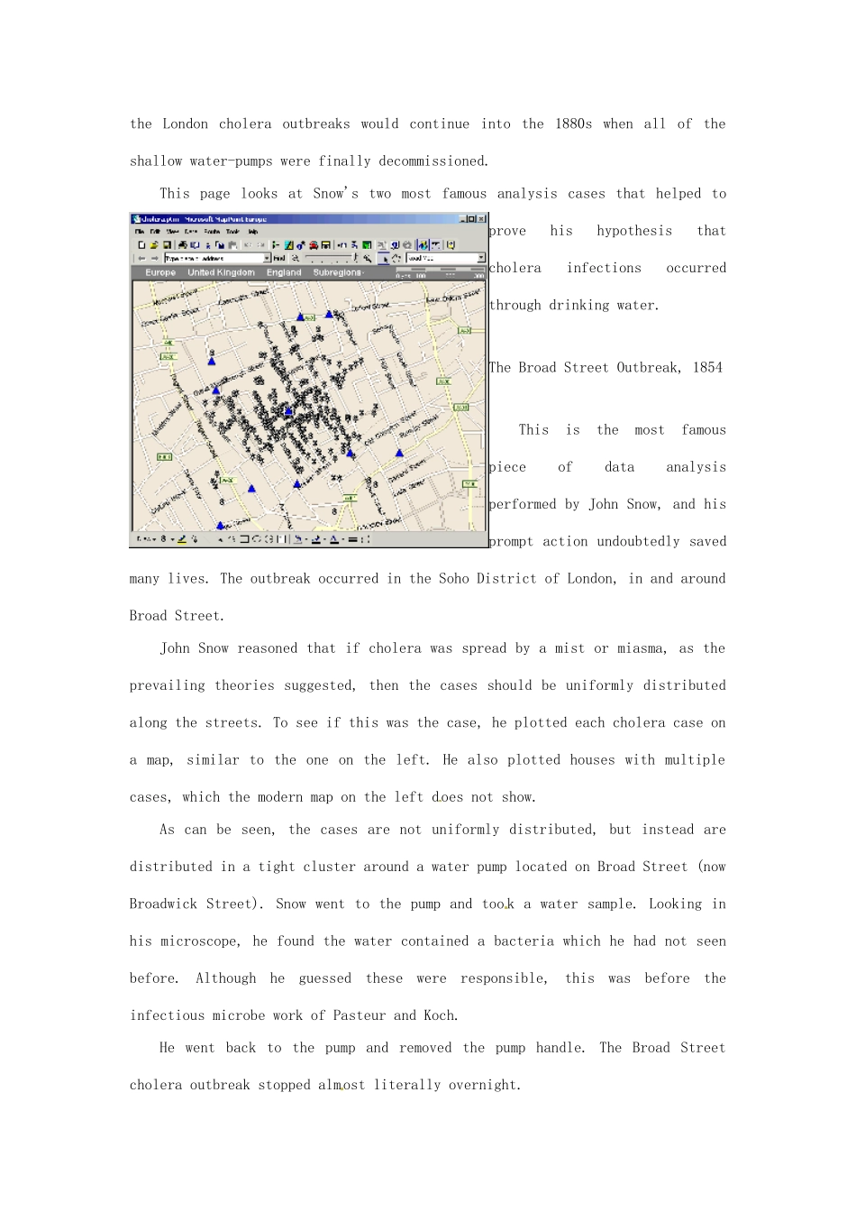 浙江省诸暨市草塔中学高中英语 Unit 1 Great Scientists John Snow and the Broad Street Cholera Outbreak of 1854素材 新人教版必修5_第2页