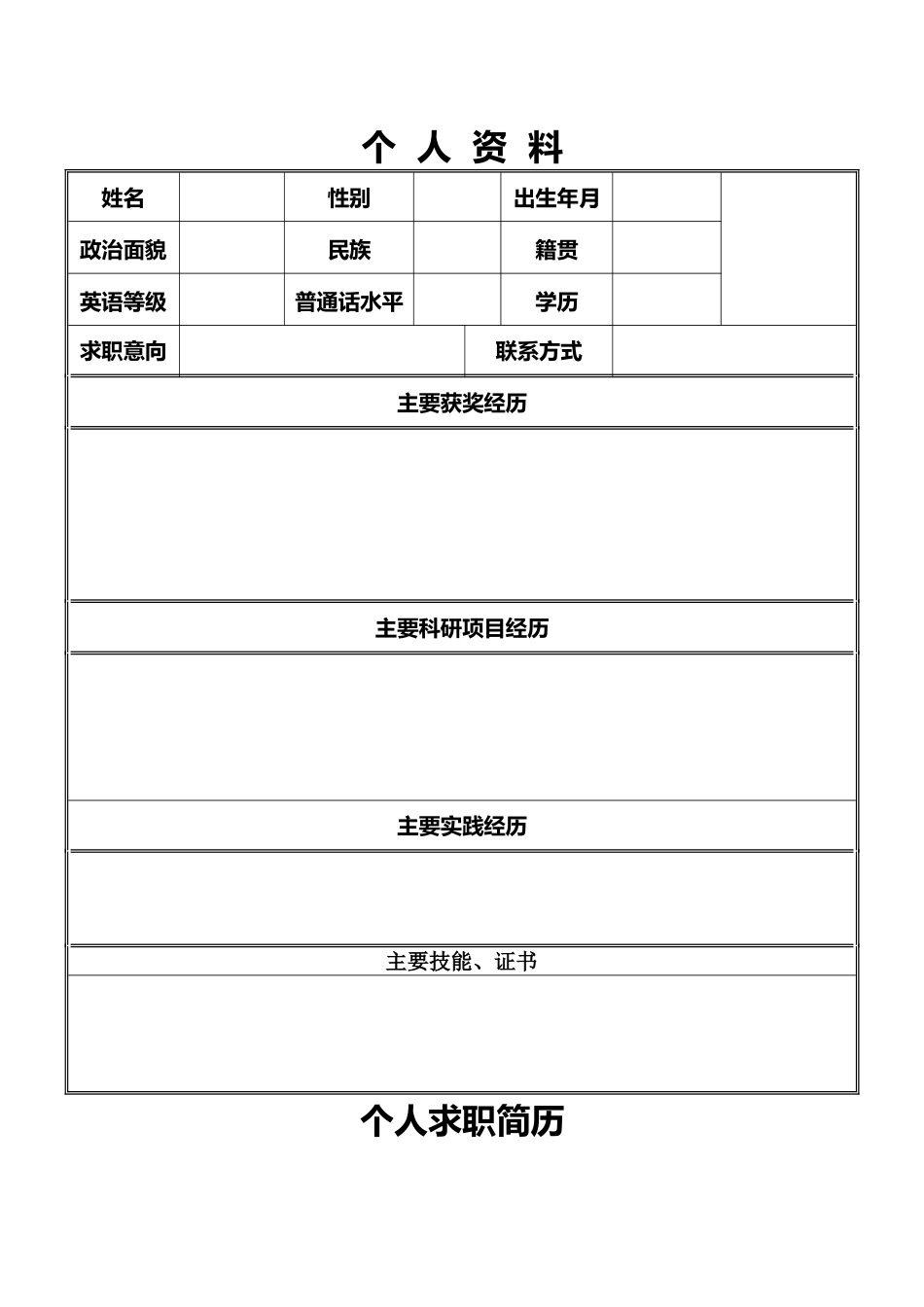 精品简历模板(通用)_第2页