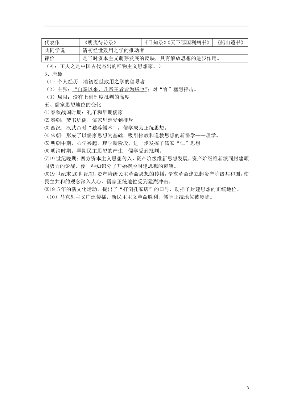 浙江省宁波市2013届高考历史一轮复习 1.4 专题一复习提纲教案 人民版必修3_第3页
