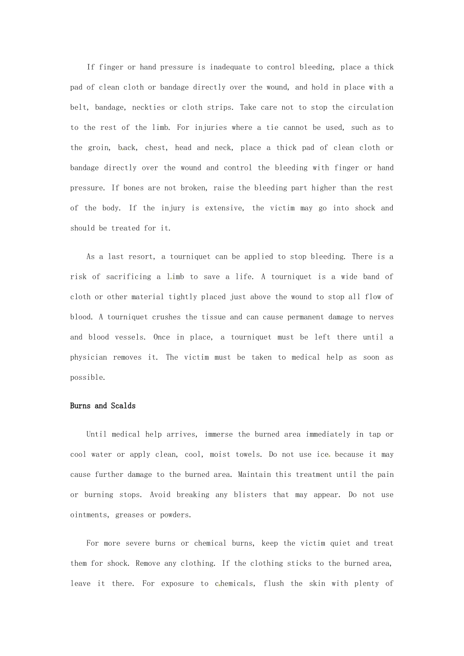 浙江省诸暨市草塔中学高中英语 Unit 5 First aid Basic First Aid素材 新人教版必修5_第2页