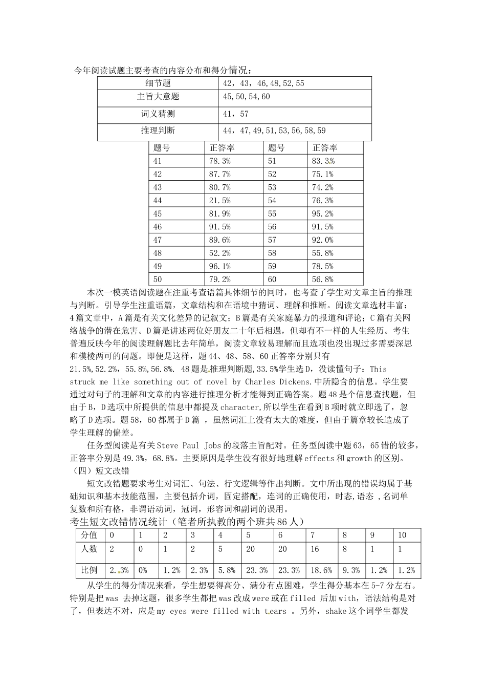 浙江省温州市2012年高三英语一模分析交流文稿 10、立足基础，步步为“赢”（二类）_第3页