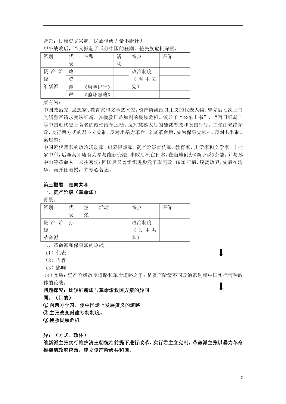 浙江省宁波市2013届高考历史一轮复习 3.1 顺乎世界之潮流教案 人民版必修3_第2页