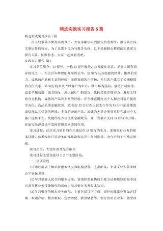 精选实践实习报告5篇