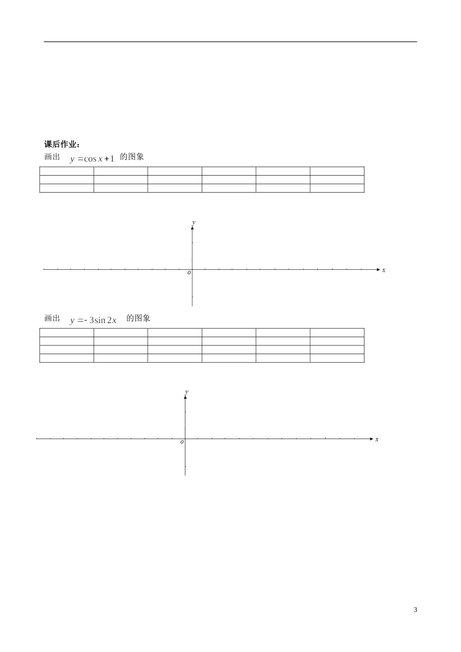 浙江省临海市高中数学《1.1.1五点法作图》学案 新人教A版必修4_第3页