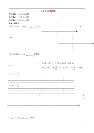 浙江省临海市高中数学《1.1.1五点法作图》学案 新人教A版必修4