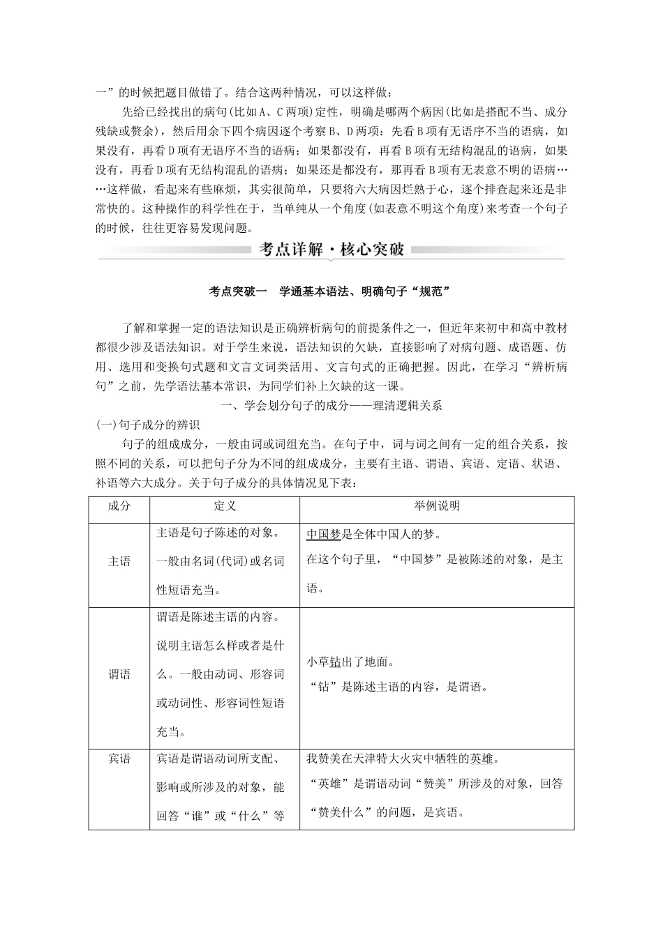 浙江省高考语文一轮复习 第一部分 语言文字运用 专题三 病句的辨析和修改学案-人教版高三全册语文学案_第3页