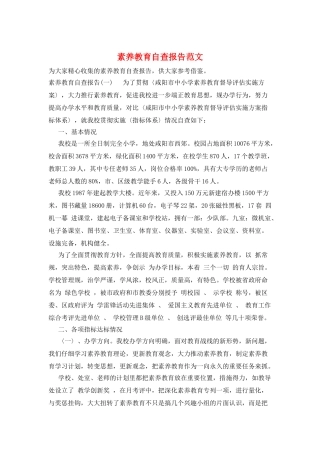 素质教育自查报告范文