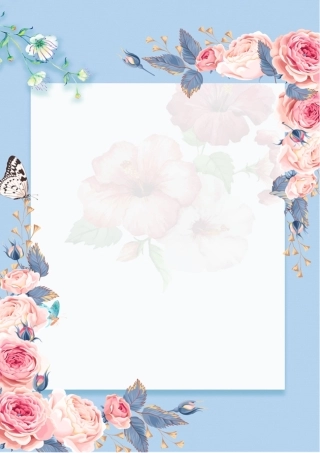 紫色浪漫风春天word感谢信信纸背景模板