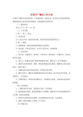 红领巾广播站工作计划