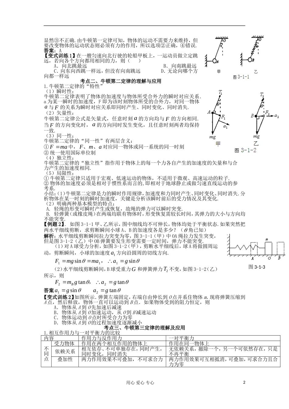 湖南省临湘一中2012届高中物理一轮复习 第1讲 牛顿运动定律 力学单位制学案 新人教版必修1_第2页