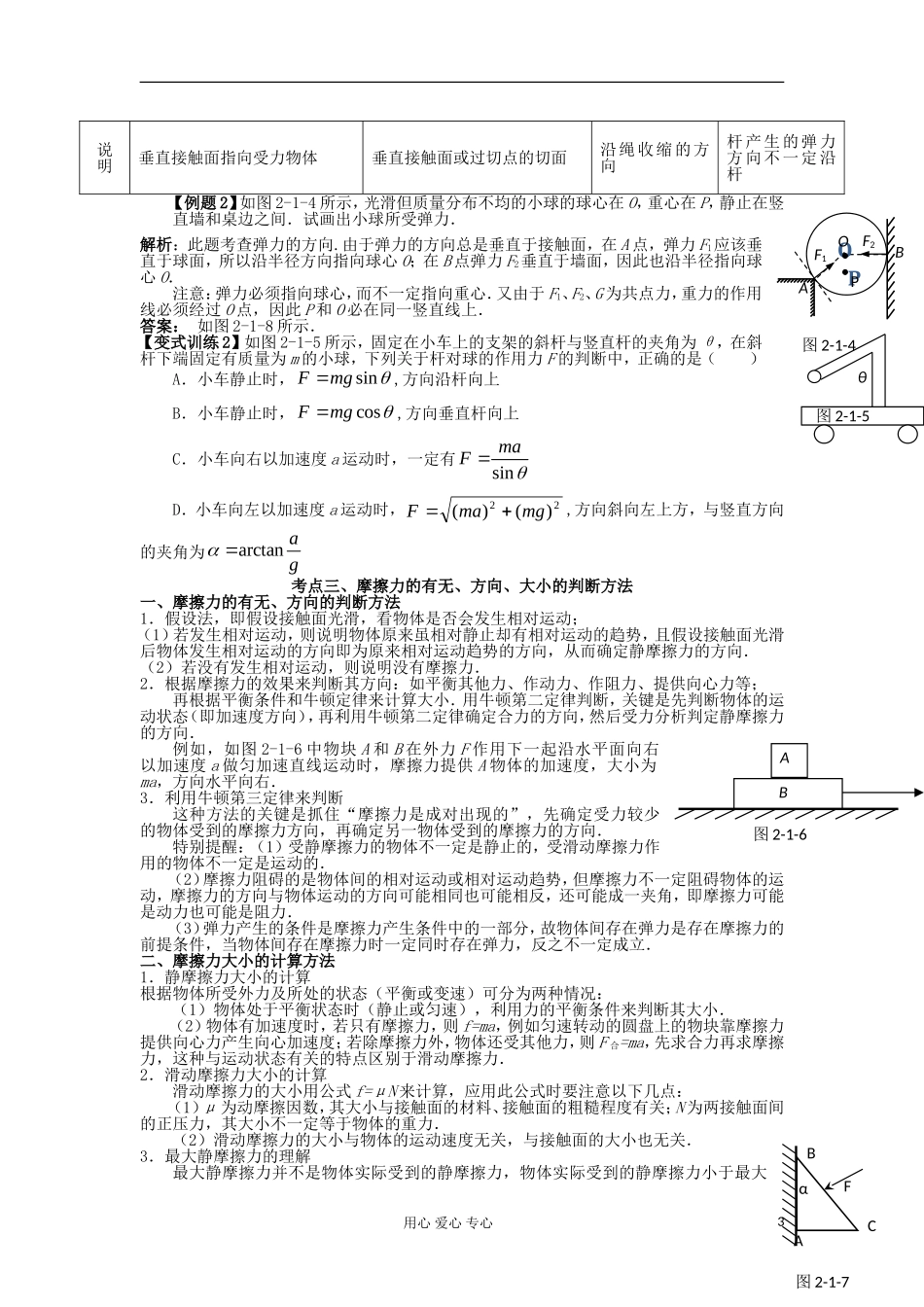 湖南省临湘一中2012届高中物理一轮复习 第2章 第1讲 力 重力 弹力 摩擦力学案 新人教版必修1_第3页