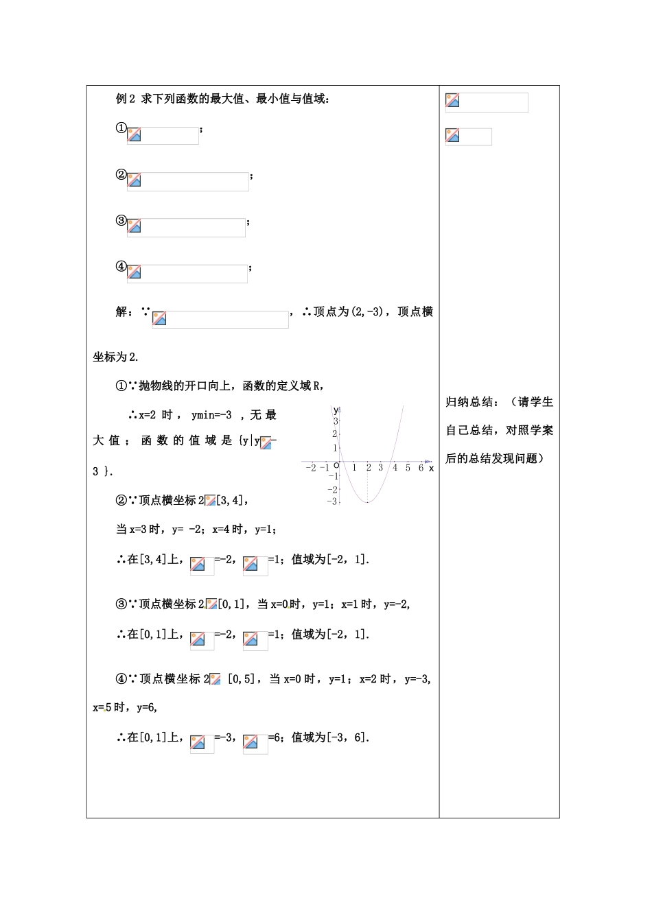 湖北省襄阳市2012-2013学年高中数学《函数的值域求法》学案 新人教A版必修1_第2页