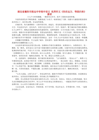 湖北省襄阳市致远中学高中语文 优秀作文《你在远方，等我归来》素材