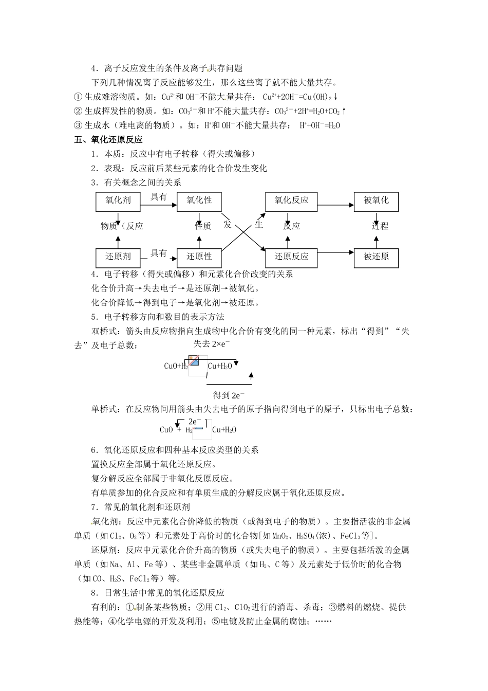 湖南省新田一中2014高中化学 第二章《化学物质及其变化》学案 新人教版必修1_第3页