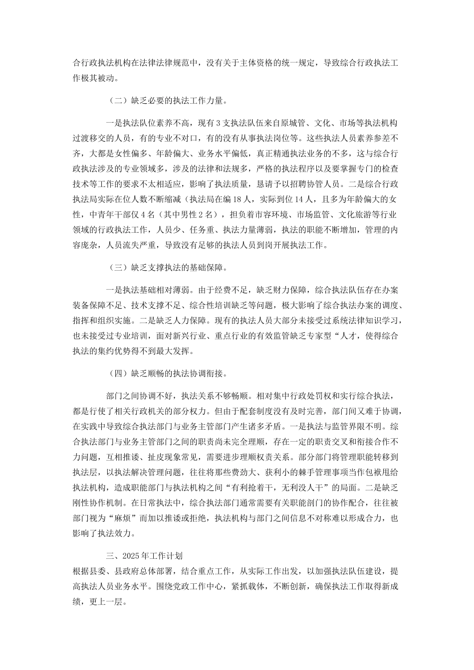 综合行政执法局2025年工作总结及2025年工作计划（七页）_第3页