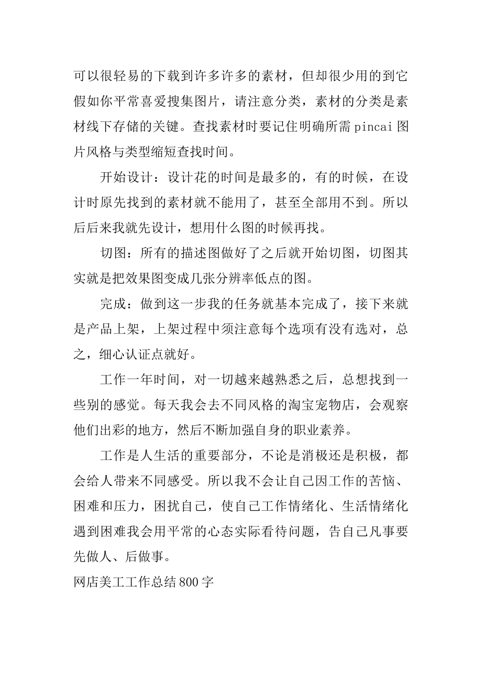 网店美工工作总结800字_第2页