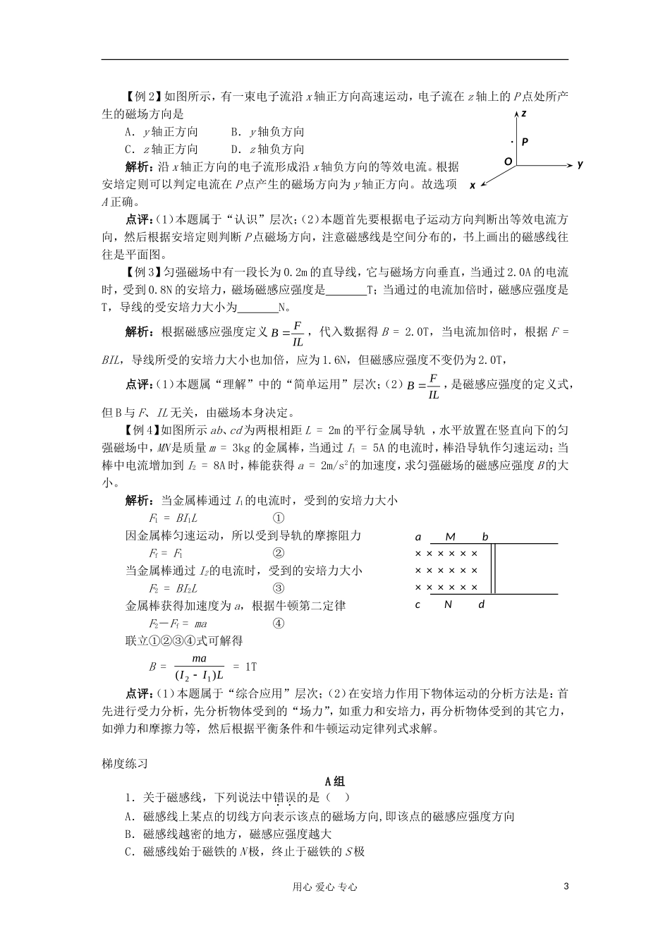 湖南省普通高中高中物理 学业水平考试要点解读与检测：第2章 磁场 选修1-1_第3页