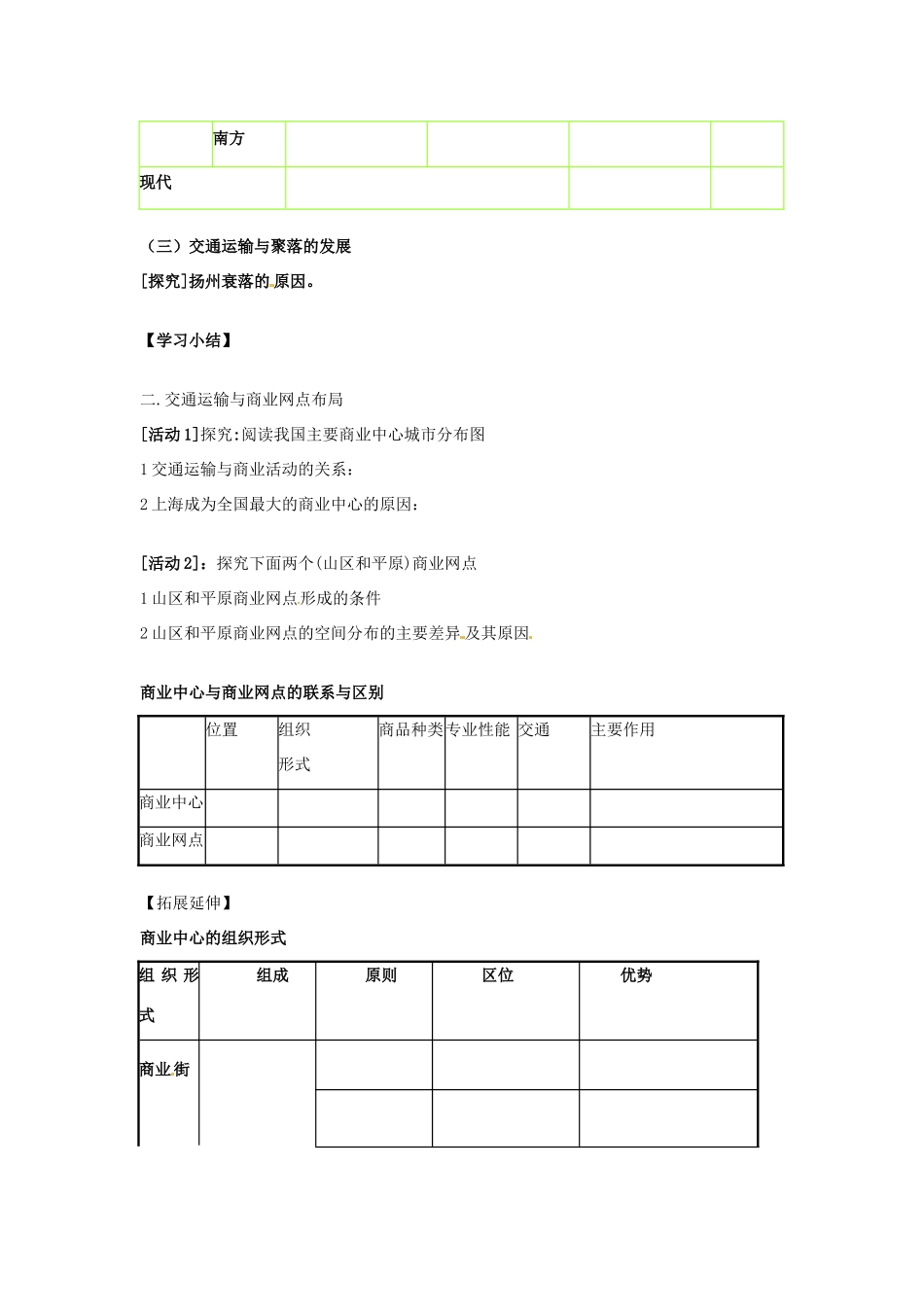 湖南省新田一中高中地理《第三章第四节 交通运输布局及其对区域发展的影响》导学案 湘教版必修2_第2页