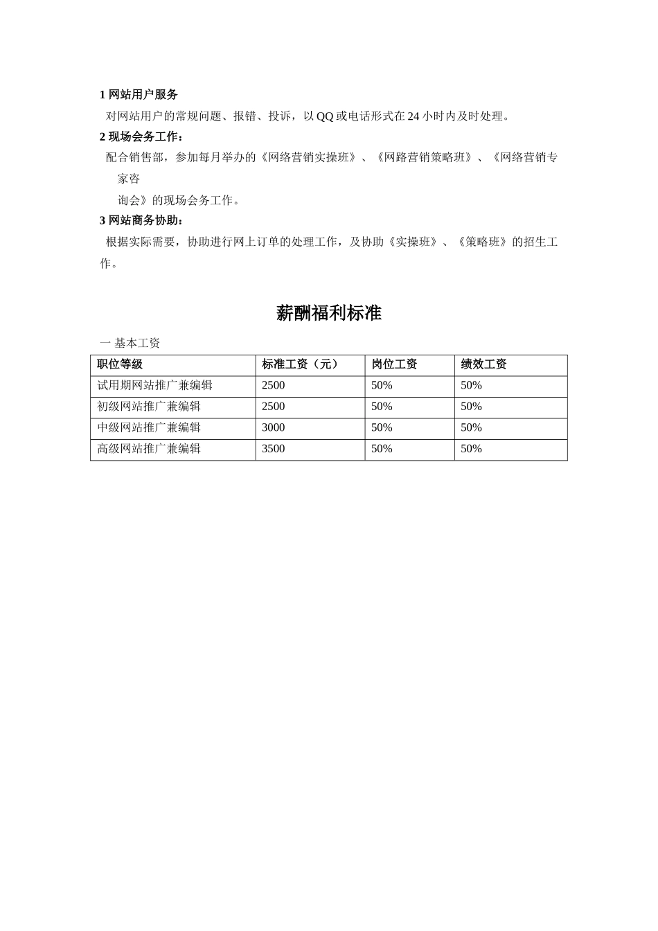 网站运营部网站推广兼编辑绩效考核方案_第3页