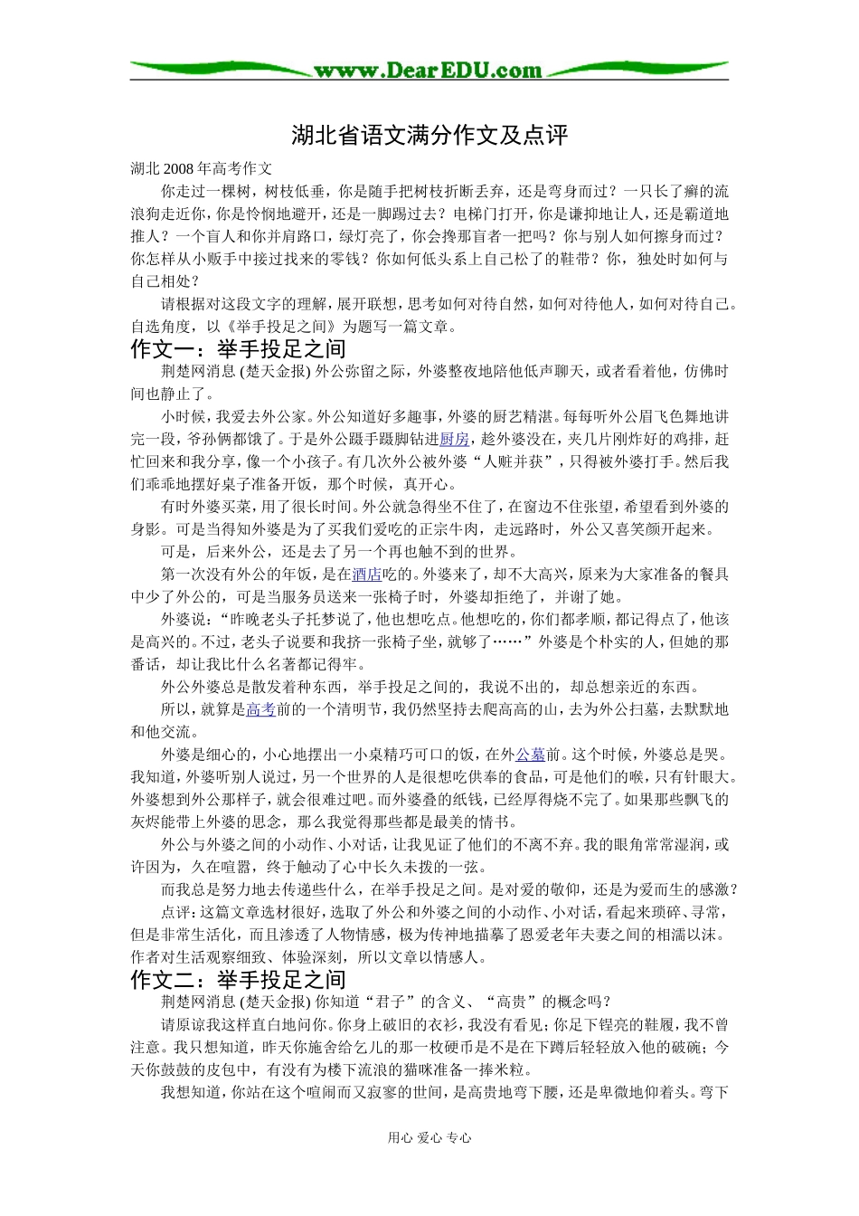 湖北省满分作文及评点_第1页