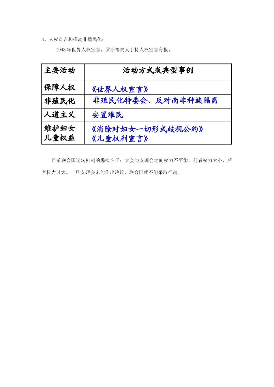 湖南省蓝山二中2014高中历史《联合国的建立及其作用》素材 新人教版必修3_第3页