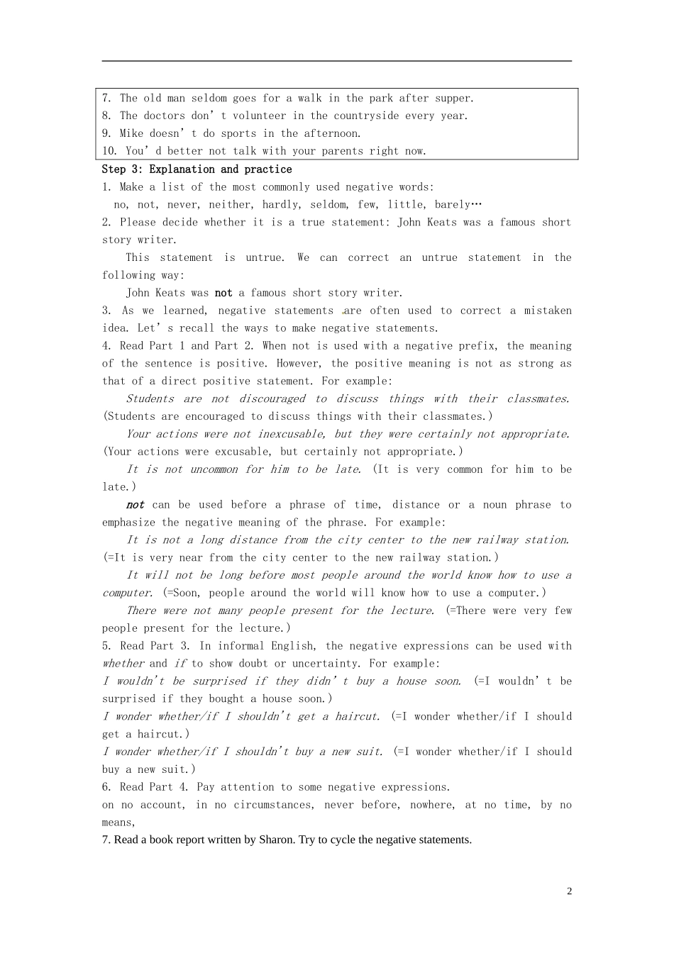 湖南省蓝山二中2014年高中英语 Unit1 Grammar and Usage学案1 牛津译林版选修8_第2页