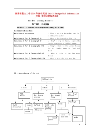 湖南省蓝山二中2014年高中英语 Unit3 BackgroUnd information学案 牛津译林版选修8
