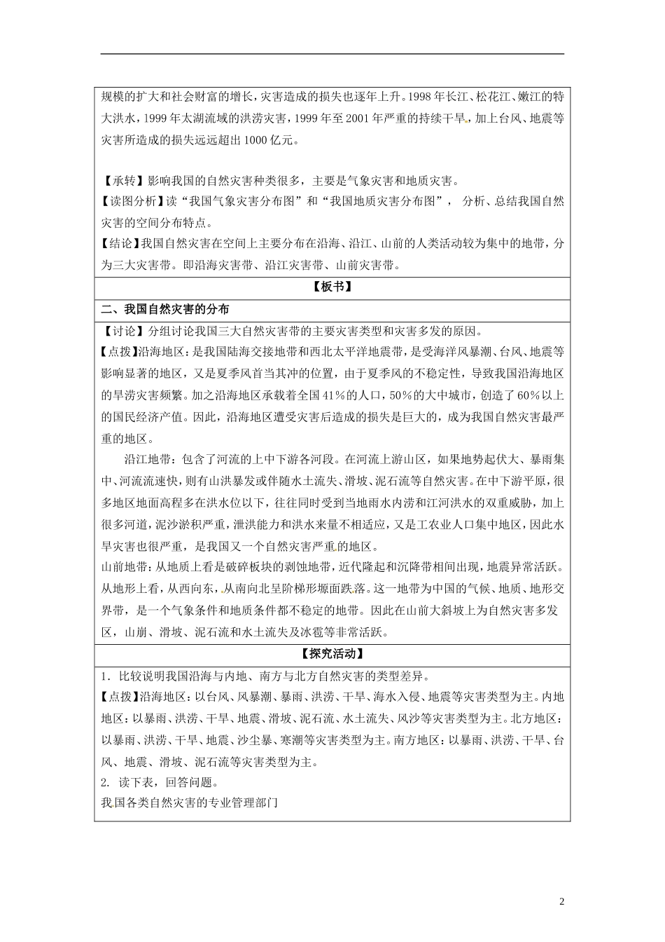湖南省隆回县万和实验学校2014高中地理 2.1 我国自然灾害的特点与分布教案 湘教版选修5_第2页