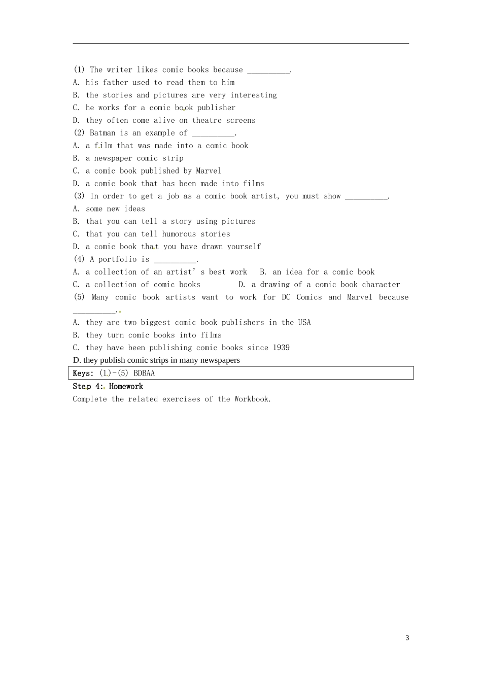 湖南省蓝山二中2014年高中英语 Unit3 Word power学案2 牛津译林版选修8_第3页