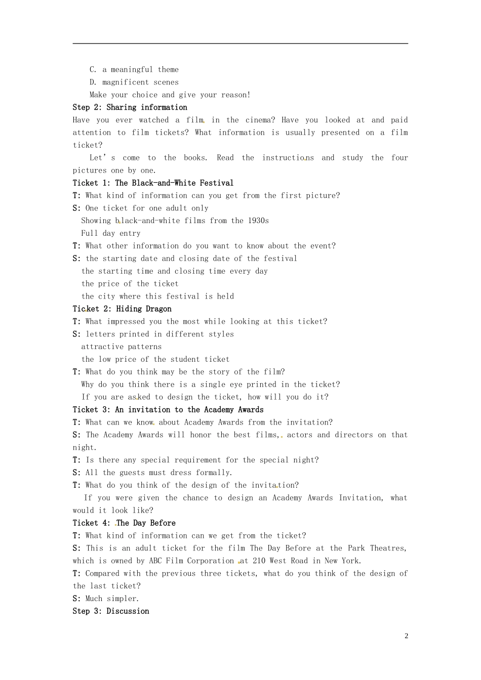 湖南省蓝山二中2014年高中英语 Unit4 Films and film events学案 牛津译林版选修8_第2页