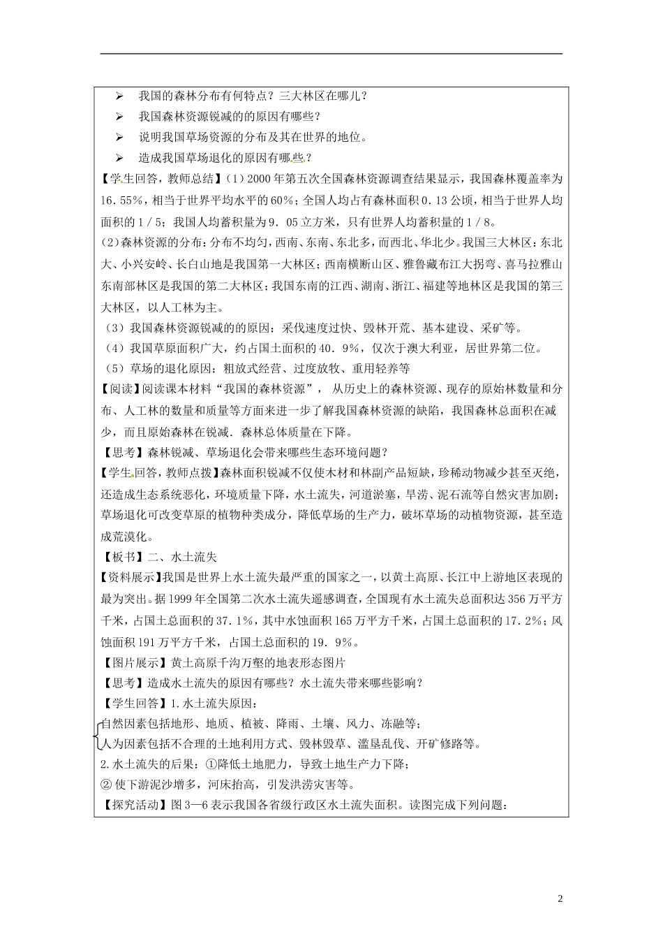 湖南省隆回县万和实验学校2014高中地理 3.2 主要的生态环境问题教案 湘教版选修6_第2页