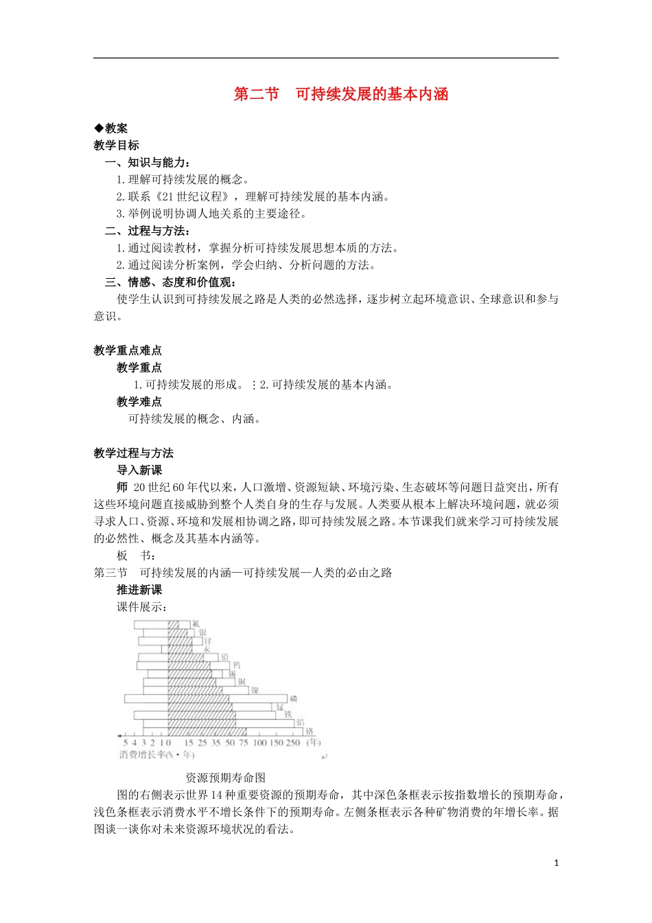湖南省蓝山二中高一地理 4.3《可持续发展的基本内涵》教案 新人教版_第1页
