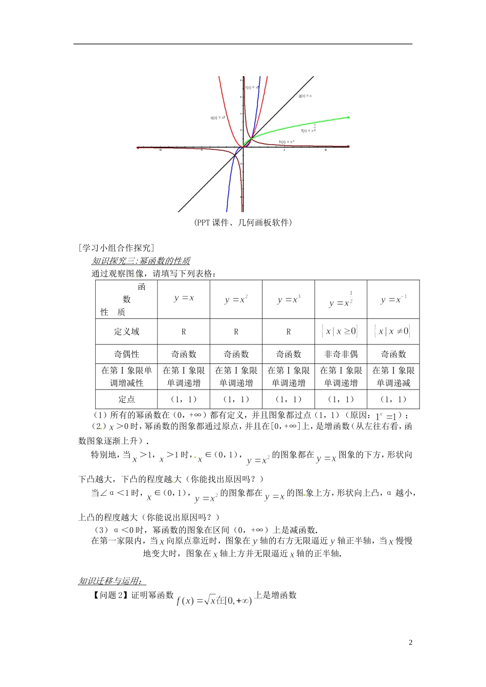 湖南省益阳市南县第一中学2013-2014学年高中数学 幂函数教案 湘教版_第2页