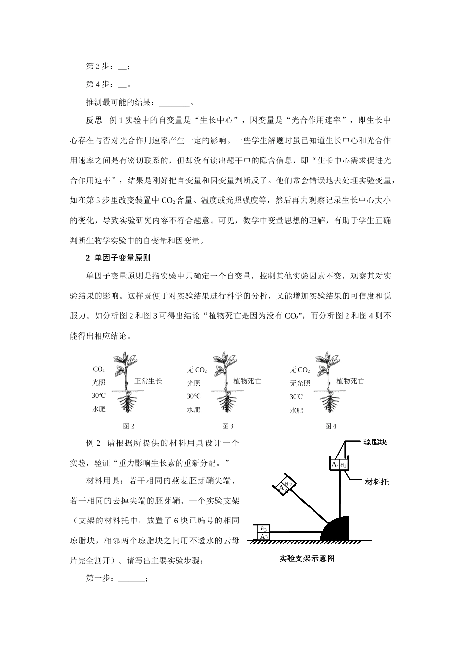 生物学实验设计思想和原则的教学反思 人教版_第2页