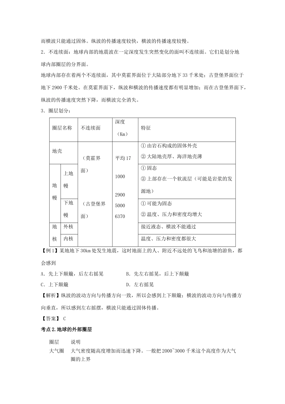 直击2010高考地理复习教学案：1.4地球的圈层结构_第2页