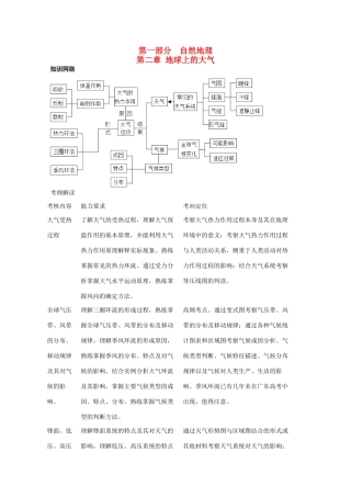 直击2010高考地理复习教学案：2.1冷热不均引起大气运动