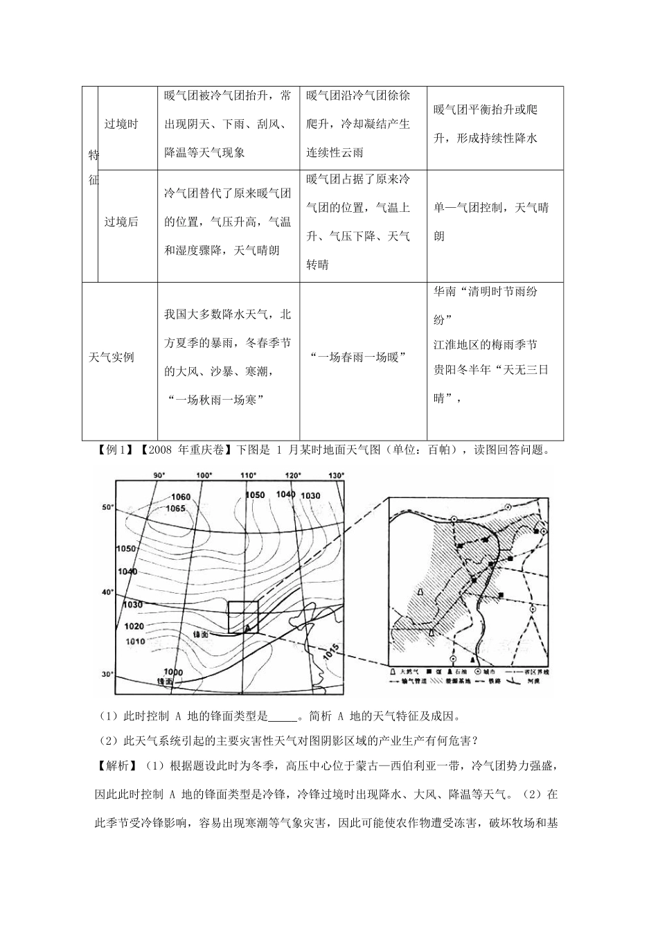 直击2010高考地理复习教学案：2.3常见天气系统_第3页