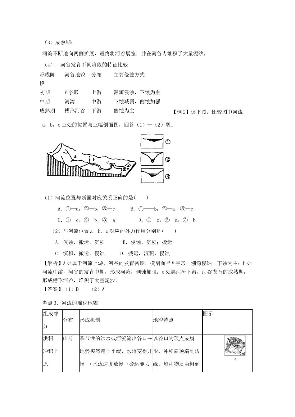 直击2010高考地理复习教学案：4.3河流地貌的发育_第3页
