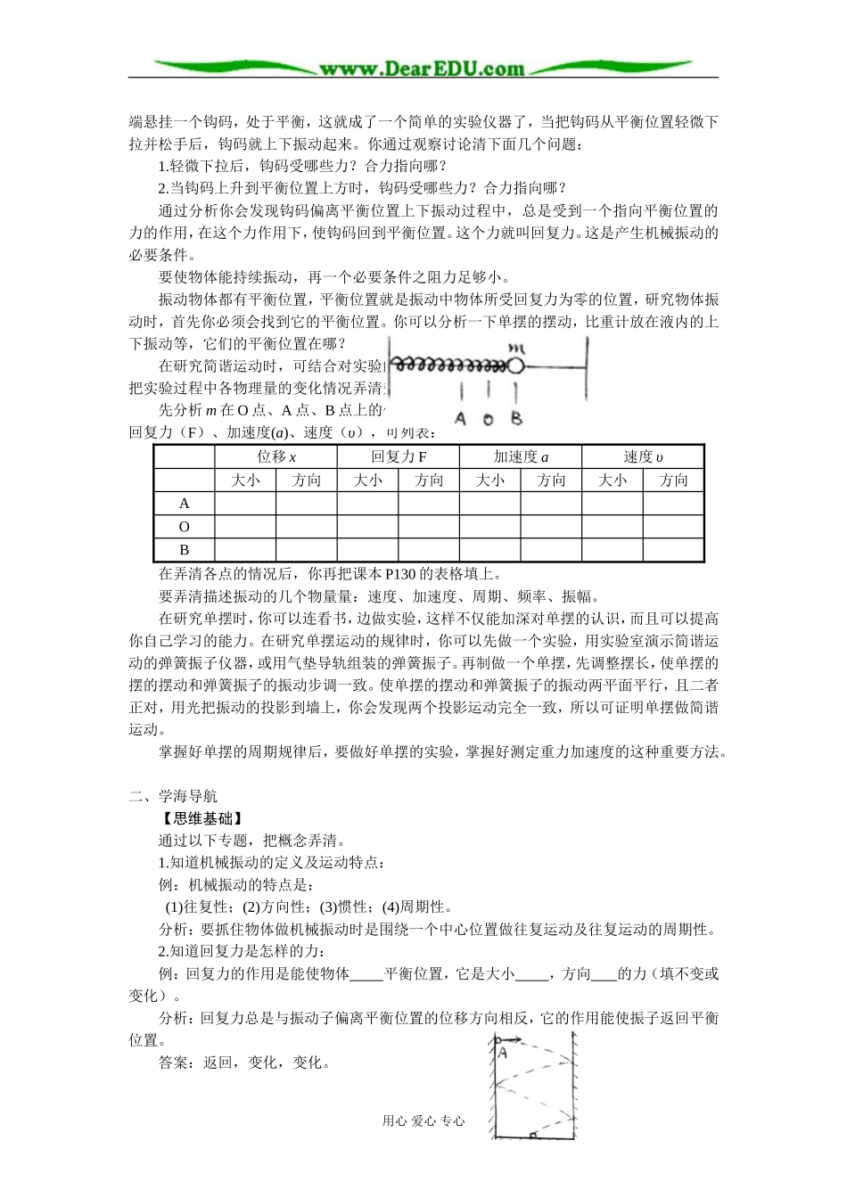 简谐运动教案1_第2页