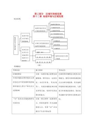 直击2010高考地理复习教学案：12.1地理环境对区域发展的影响