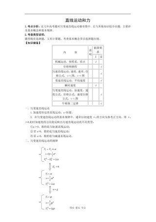 直线运动和力