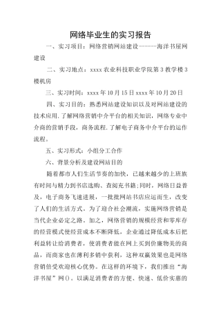 网络毕业生的实习报告