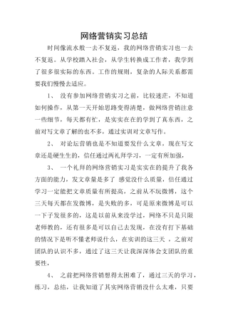 网络营销实习总结
