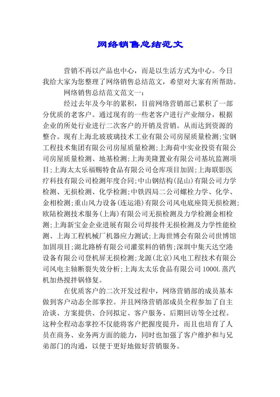 网络销售总结范文_第1页