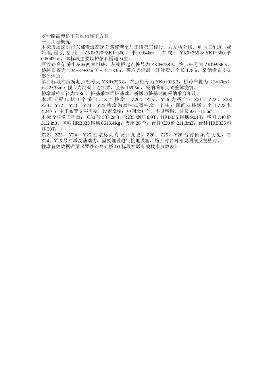 罗沙路高架桥下部结构施工方案_第2页