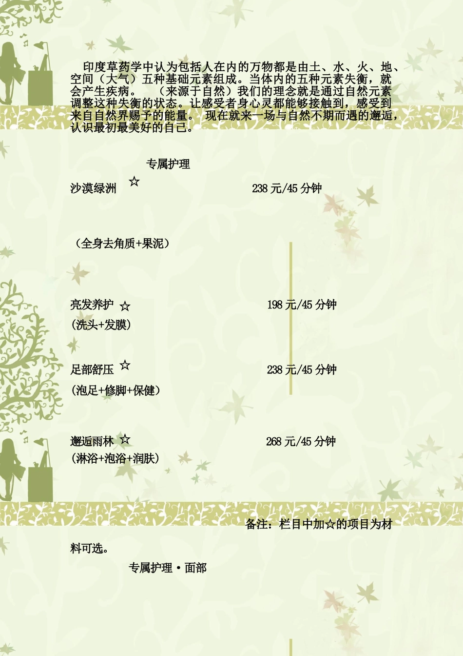 美容院SPA会所价格表设定模版_第2页