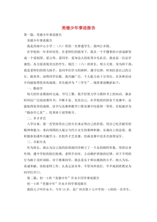 美德少年事迹报告