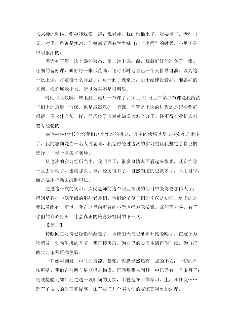美术教师实习工作总结_第2页